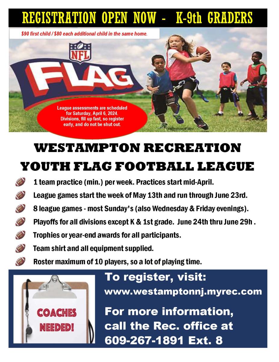 Westampton Flag football Registration